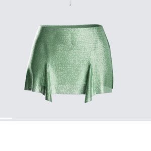 Finesse lula green rhinestone mini skirt